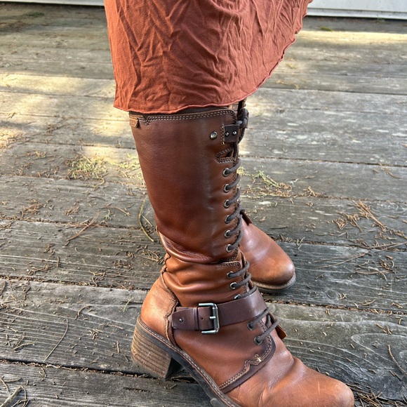 PIKOLINOS Chestnut Leather Combat Boots with patina - Picture 7 of 8